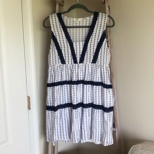 Blue and white sundress